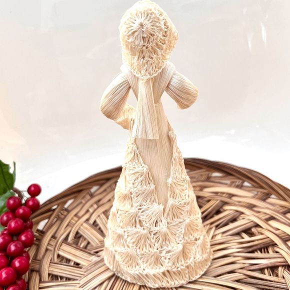 Vintage Corn Silk Husk Christmas Tree Angel - Picture 3 of 6